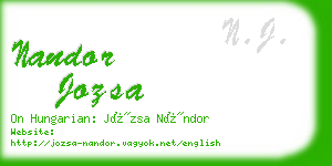 nandor jozsa business card